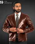 Men's Leather Blazer - Steve