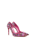 Elegant Satin Pink Pumps with Iconic Red Sole