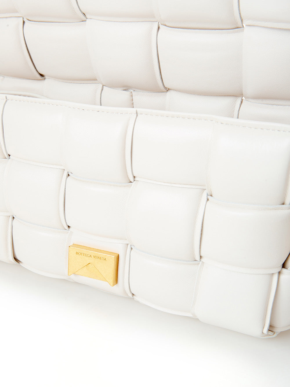 Elegant Padded White Leather Crossbody Bag