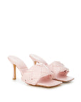 Elegant Pink Leather Sandal Mules