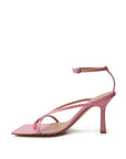 Elegant Pink Nappa Leather Stretch Sandals