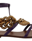 Purple Heart Chain Gladiator Flats