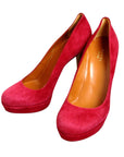 Women's Raspberry Suede Platform Pump Shoes