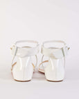 Chic White Patent Leather Flat Sandals