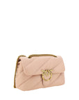 Elegant Light Pink Quilted Shoulder Bag