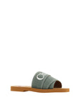 Elegant Forest Green Cotton Slides