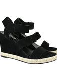 Balenciaga Women's Wedge Platform Black Suede Sandals