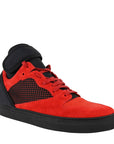 Balenciaga Men High Top Black Red Suede Leather Sneakers