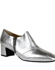 Bottega Veneta Women's Metallic Silver Leather Ankle Booties