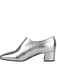 Bottega Veneta Women's Metallic Silver Leather Ankle Booties