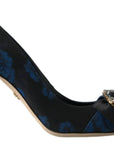 Elegant Blue Crystal Embellished Pumps