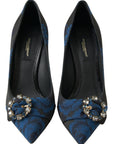 Elegant Blue Crystal Embellished Pumps