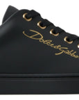 Black Gold Leather Classic Sneakers