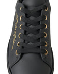 Black Gold Leather Classic Sneakers