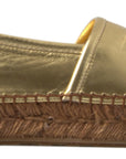 Golden Elegance Leather Espadrilles