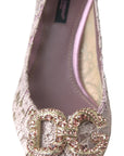 Elegant Pink Crystal Embellished Heels