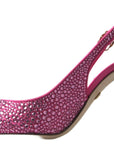 Elegant Slingback Heels in Pink Silk Blend