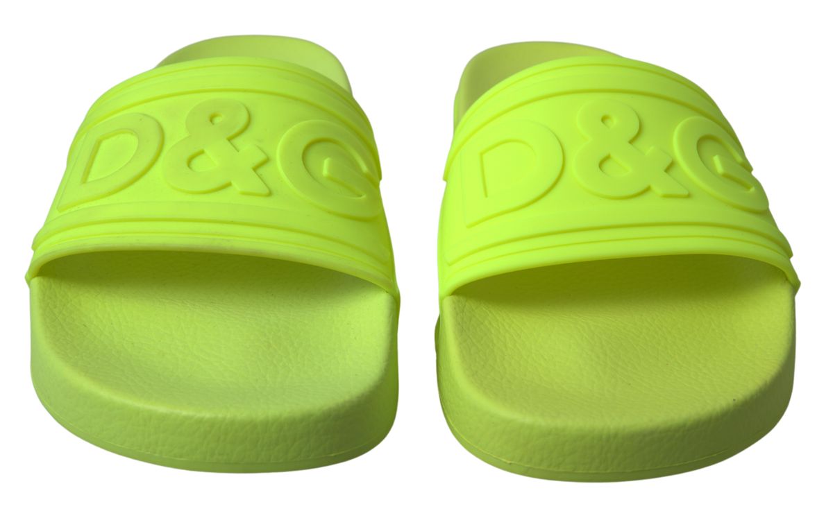 Elegant Yellow Green Slide Sandals