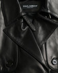 Elegant Black Leather Blouson Jacket