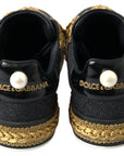 Elegant Portofino Sneakers in Black & Gold