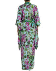 Elegant Floral Silk Bathrobe Jacket