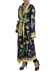 Elegant Silk Floral Bathrobe