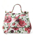 Elegant Floral Sicily Leather Shoulder Bag