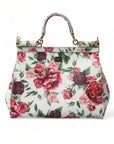 Elegant Floral Sicily Leather Shoulder Bag