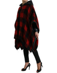 Elegant Buffalo Check Poncho Jacket