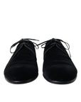 Elegant Black Velvet Derby Dress Shoes