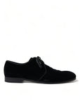 Elegant Black Velvet Derby Dress Shoes