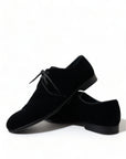 Elegant Black Velvet Derby Dress Shoes