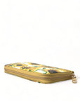 Sunflower Print Leather Continental Wallet