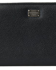 Elegant Black Leather Zip Wallet