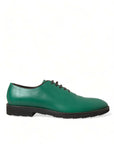 Elegant Green Leather Oxford Dress Shoes