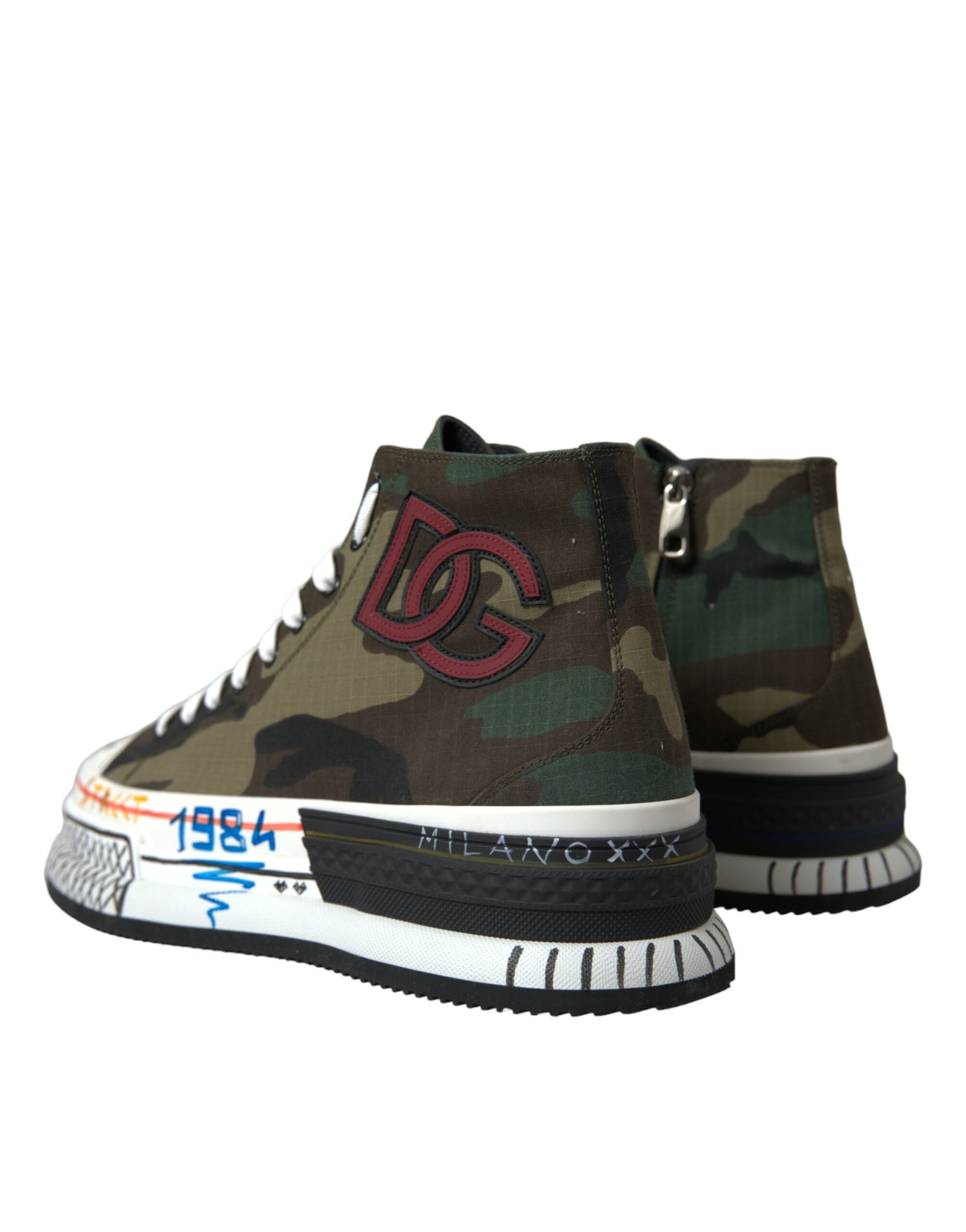 Camouflage Canvas High-Top Sneakers