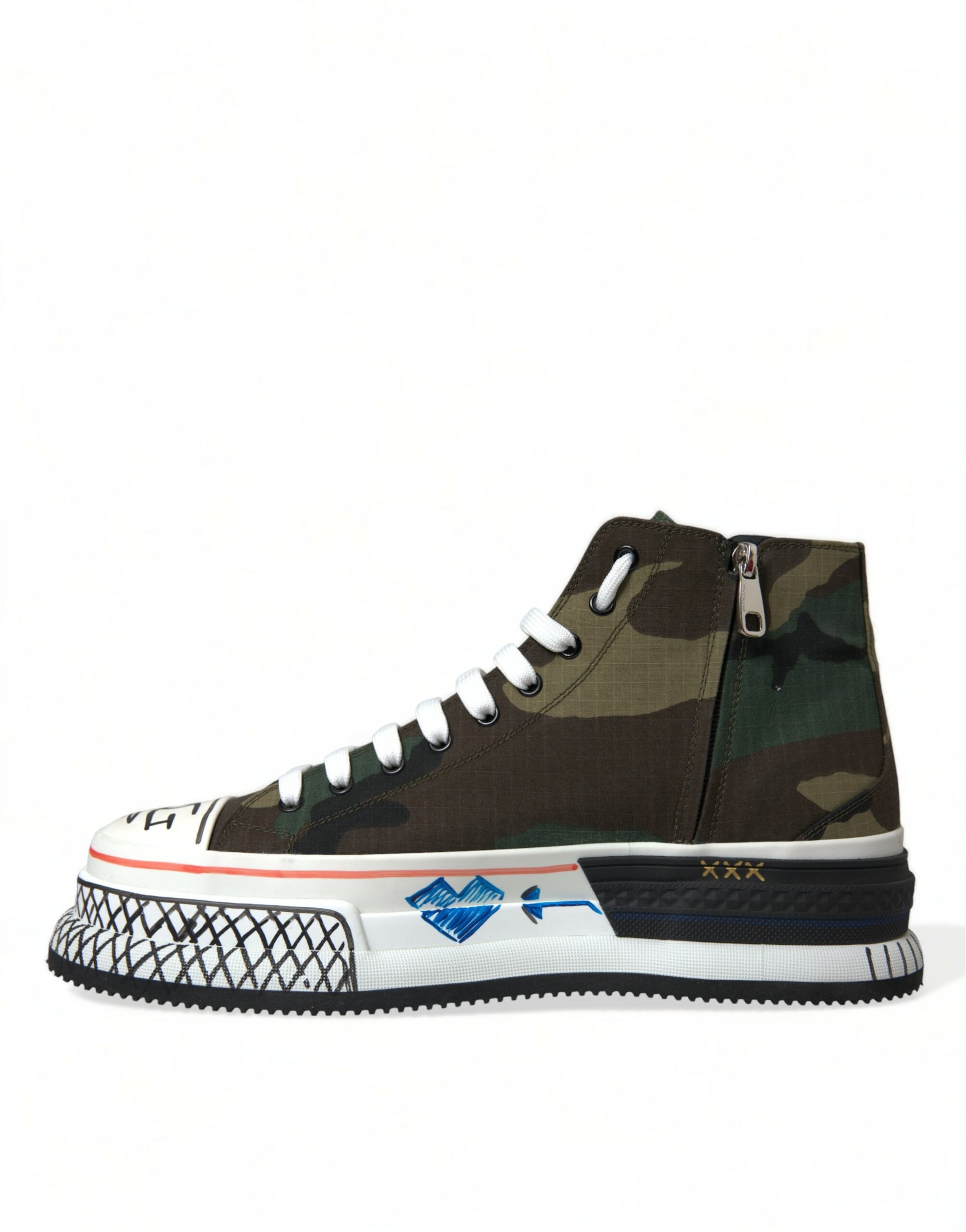 Camouflage Canvas High-Top Sneakers