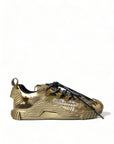 Gleaming Gold-Toned Luxury Sneakers