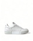 Elegant White Miami Lace-Up Sneakers