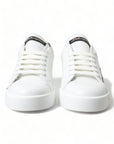 Elegant White & Gold Leather Sneakers