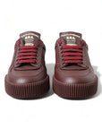Elegant Bordeaux Leather Sneakers