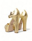 Gold Crystal-Embellished Leather Sandals