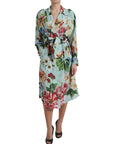 Elegant Floral Silk Trench Jacket