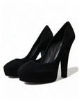 Black Suede Heeled Pumps Sophistication