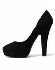 Black Suede Heeled Pumps Sophistication