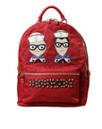 Embellished Red Backpack with Gold Detailing