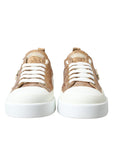 Elegant Gold Low-Top Sneakers - Chic Comfort Footwear