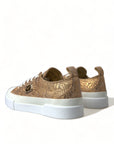 Elegant Gold Low-Top Sneakers - Chic Comfort Footwear