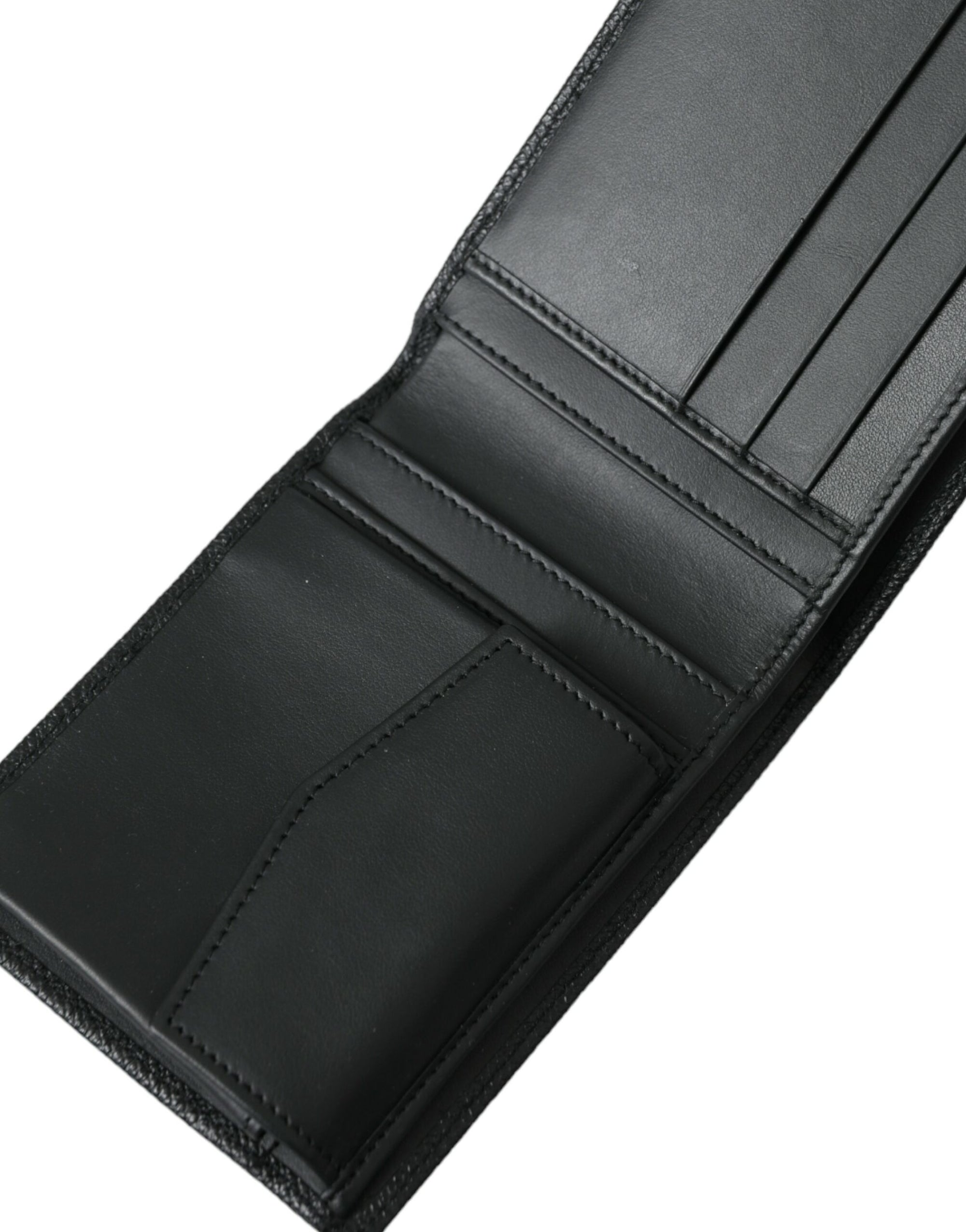 Sleek Black Calf Leather Bifold Wallet