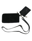 Elegant Black Multifunctional Leather Clutch